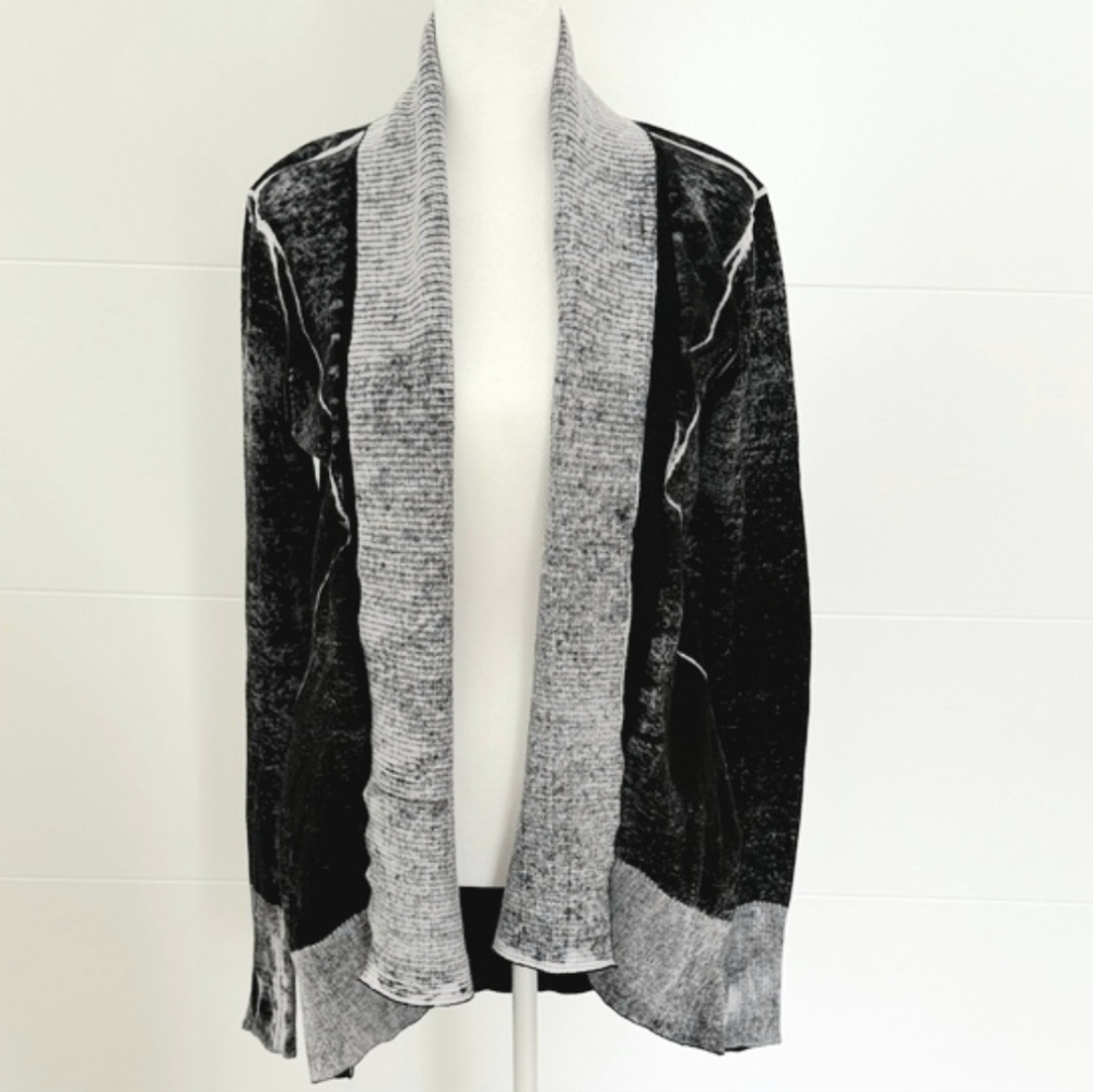 Blanc Noir Black and Gray Cardigan S - Picture 2 of 7